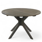 Stanford Outdoor Round Acacia Wood Dining Table with X Base