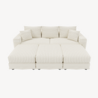 82.7" Plush Corduroy 3-Seat Sofa