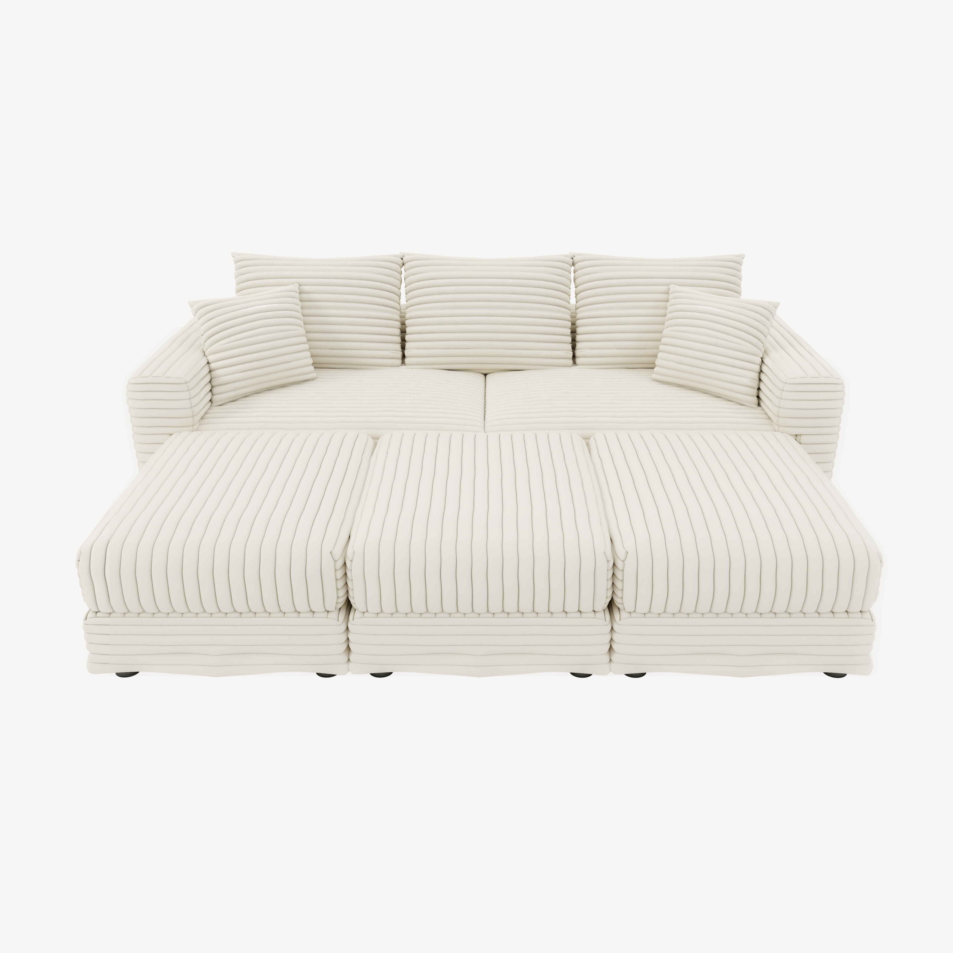 82.7" Plush Corduroy 3-Seat Sofa