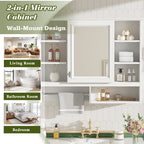 35 inch Wall-Mount 2-in-1 Mirror Cabinet