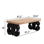Black Scroll Base Coffee Table