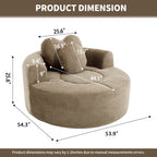 Round Sofa Bed with Memory Foam Sectional Couches for Living Room