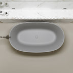 47'' Freestanding Bathtub Resin Stone Soaking Bathtub