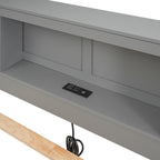 Full Size Platform Bed with Storage Headboard, USB, Twin Size Trundle and 3 Drawers