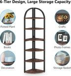 71.65" Tall 6 Tier Rustic Corner Shelf