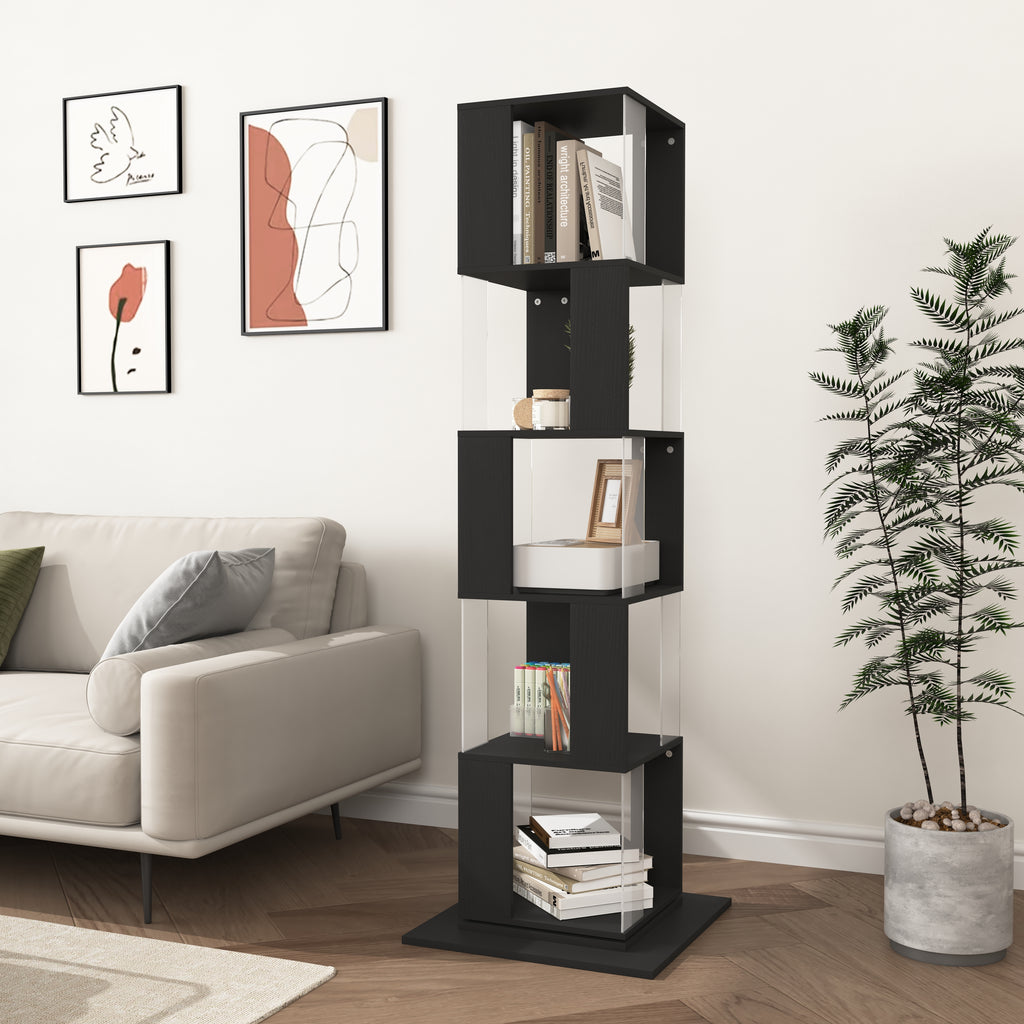 360° Rotating Bookshelf with Acrylic Plate