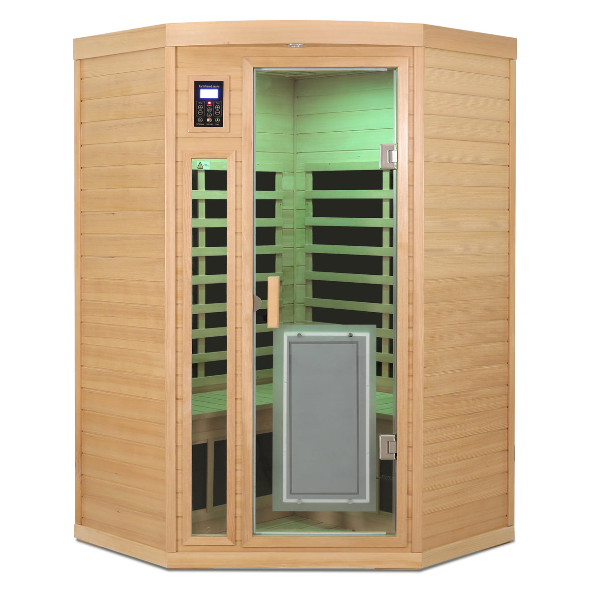Low EMF Hemlock Wood Far-Infrared Indoor Two Person Sauna Room