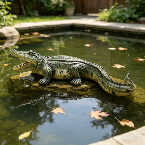 23" Simulated Crocodile Garden Statue
