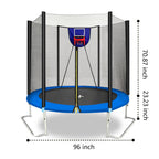 YC 8FT Trampoline Outer Net with Soft Basketball Board