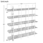 5 Tier Vintage Industrial Style Bookshelf