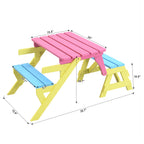 Kid's Multi-Functional Arm Chair, Table + 2 Benches (All-in-one)