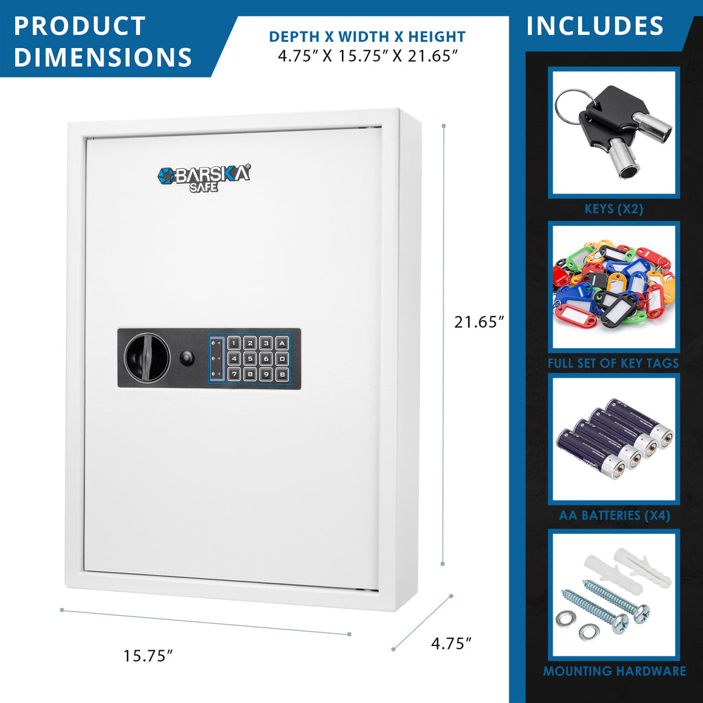 100 Keys Key Cabinet Digital Keypad Wall Safe
