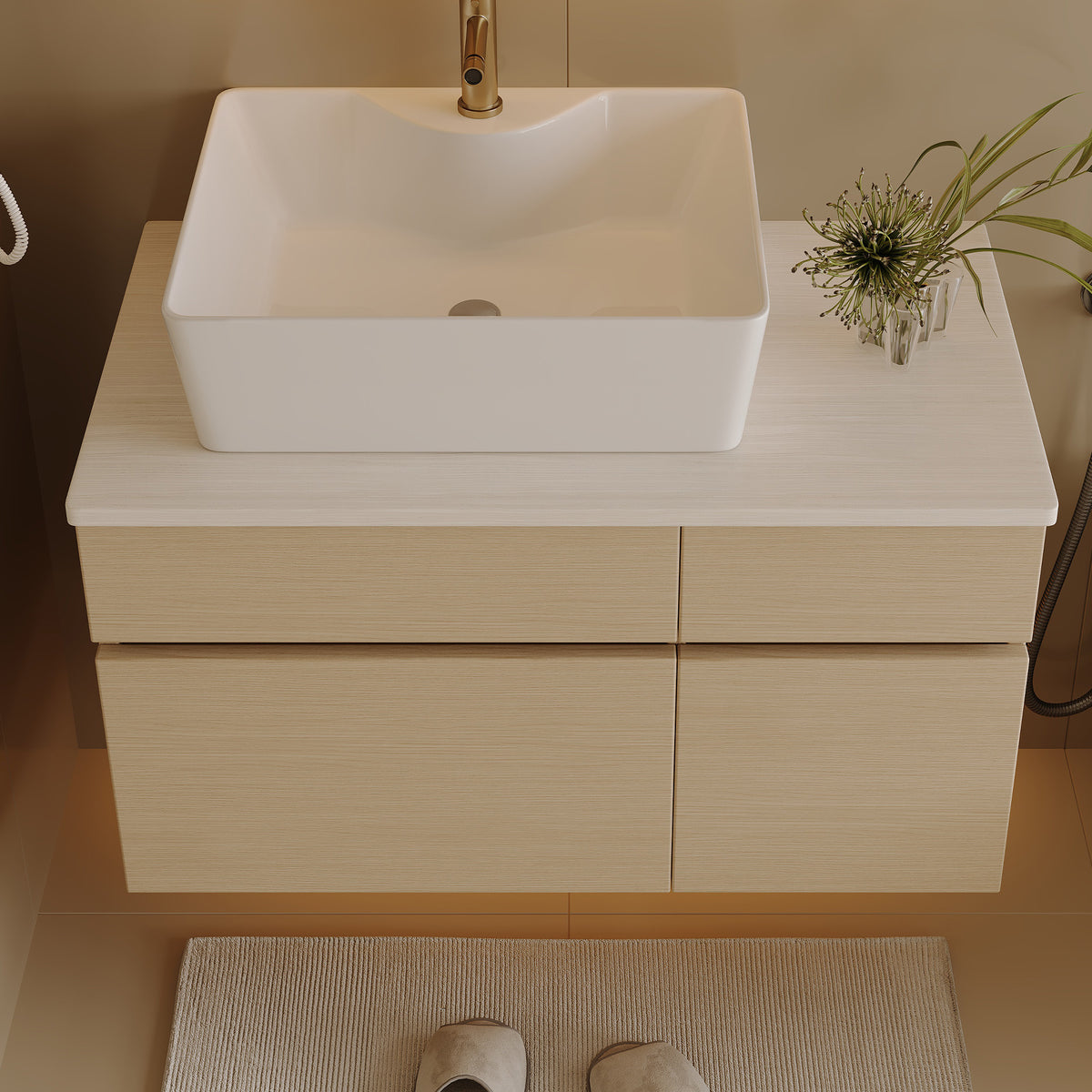 31.5 Inches Floating Single Small Bathroom Vanity with Sink