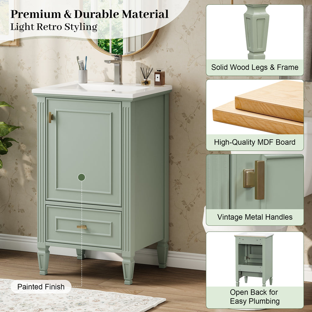 20" Bathroom Vanity with Ceramic Sink