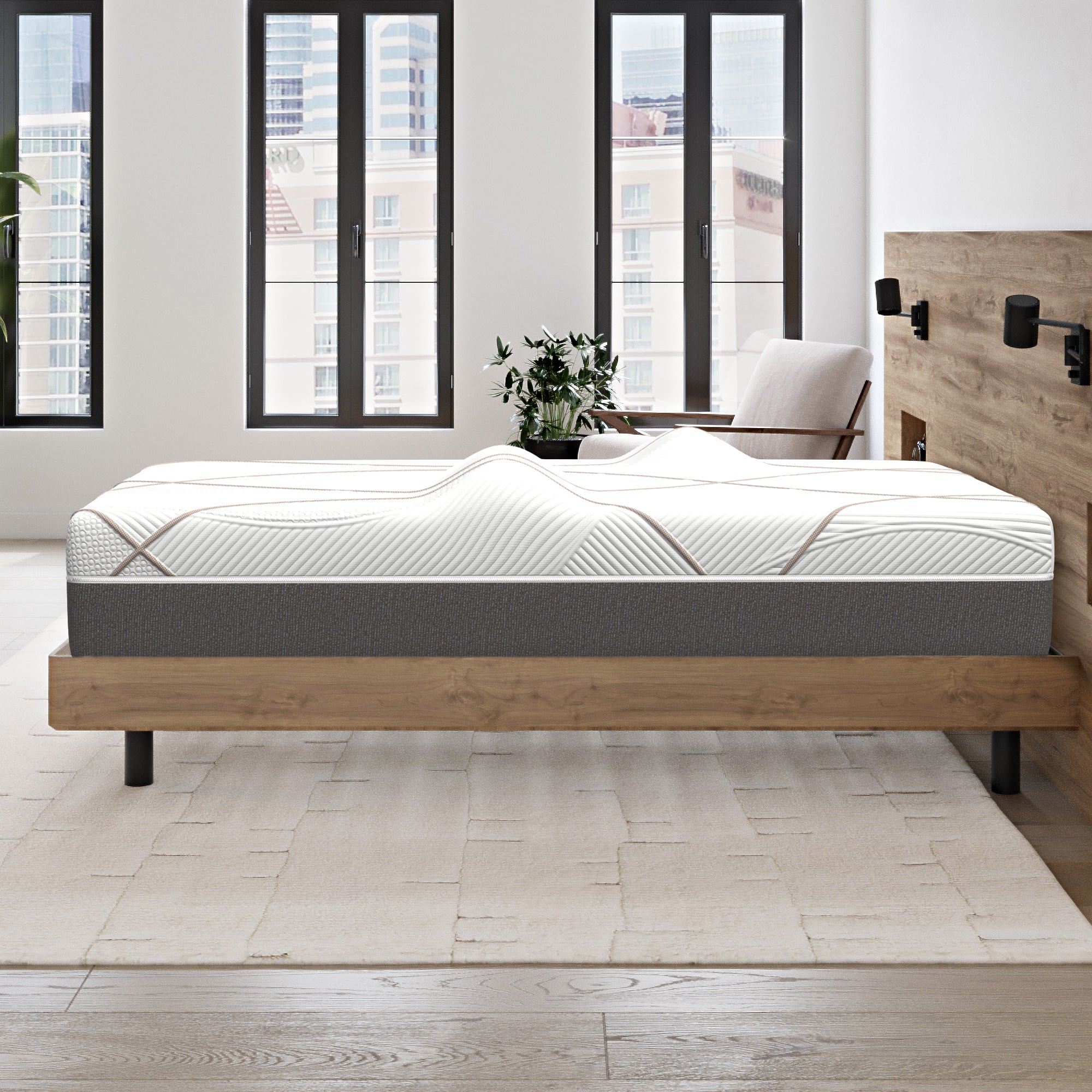 GhostBed Massage Mattress Hybrid 12" Profile - King