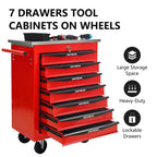 7 Drawers Multifunctional Tool Cart with Wheels