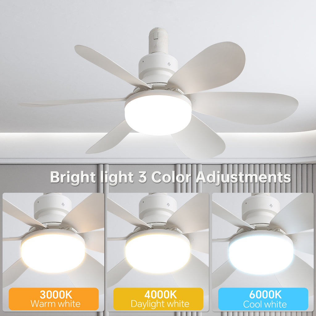 20-Inch Socket Fan Light Portable Ceiling Fan