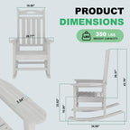 Outdoor Rocking Chair Set of 2, HDPE Patio Rocking Chair