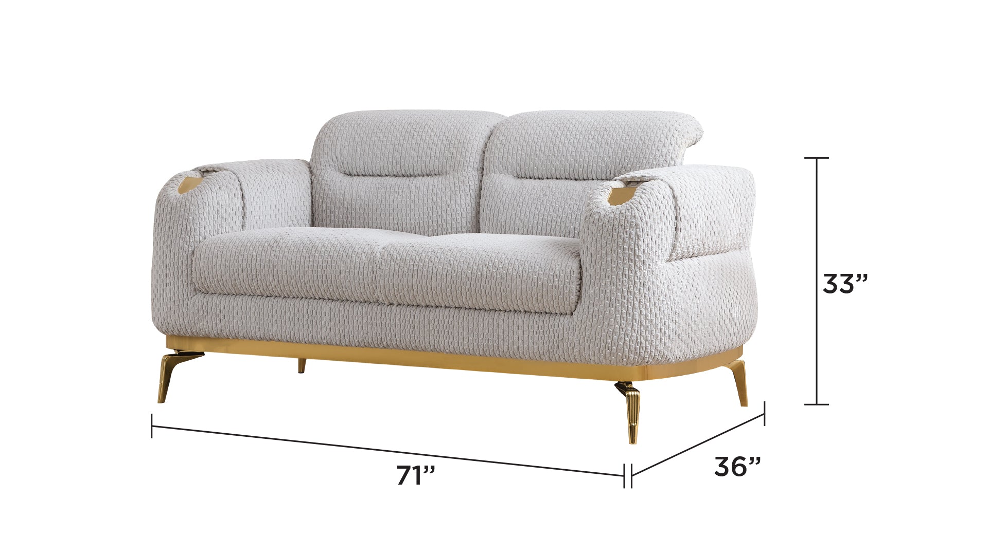 Zoe Modern Style 2PC Living Room Set (Sofa + Loveseat)