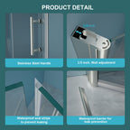 34"W x 72"H Fold Frameless Shower Door