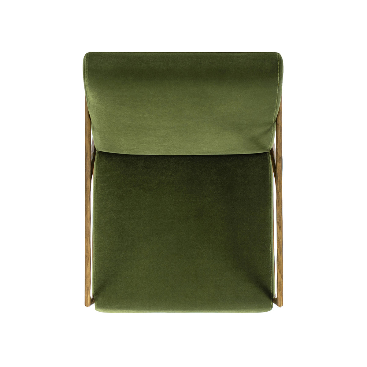 Aerin Hammered Brass Accent Chair, Olive Green Velvet, 24.5 Inches