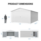 Outdoor Storage Shed 20x13 FT - Metal Garden Shed