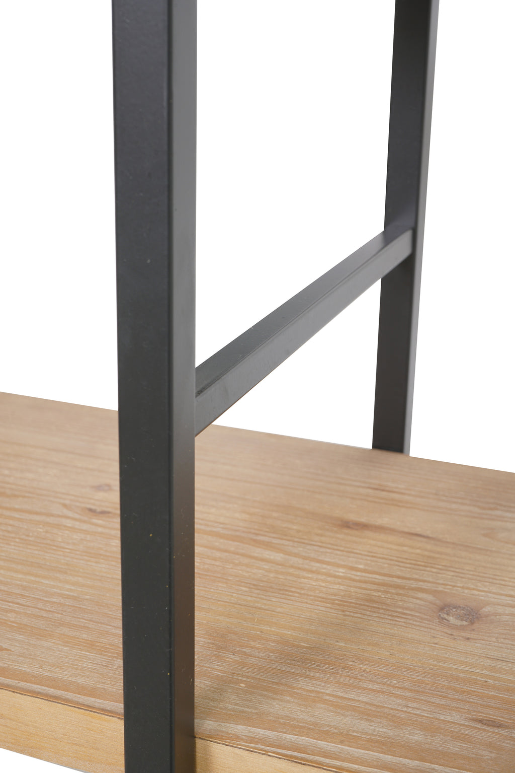 Tall Arched Wood and Iron Display Shelf