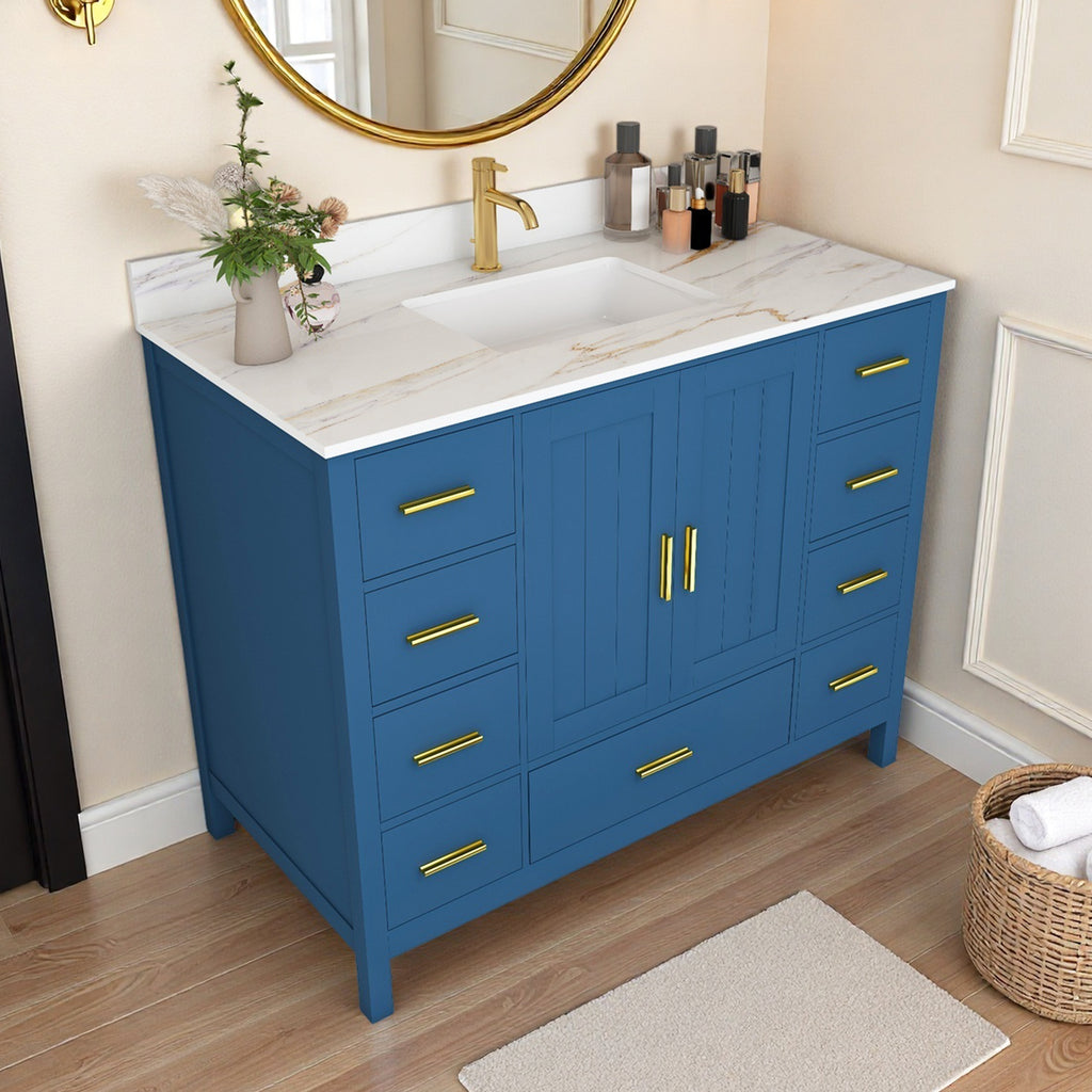 42" Modern Solid Wood Bathroom Vanity with Sink