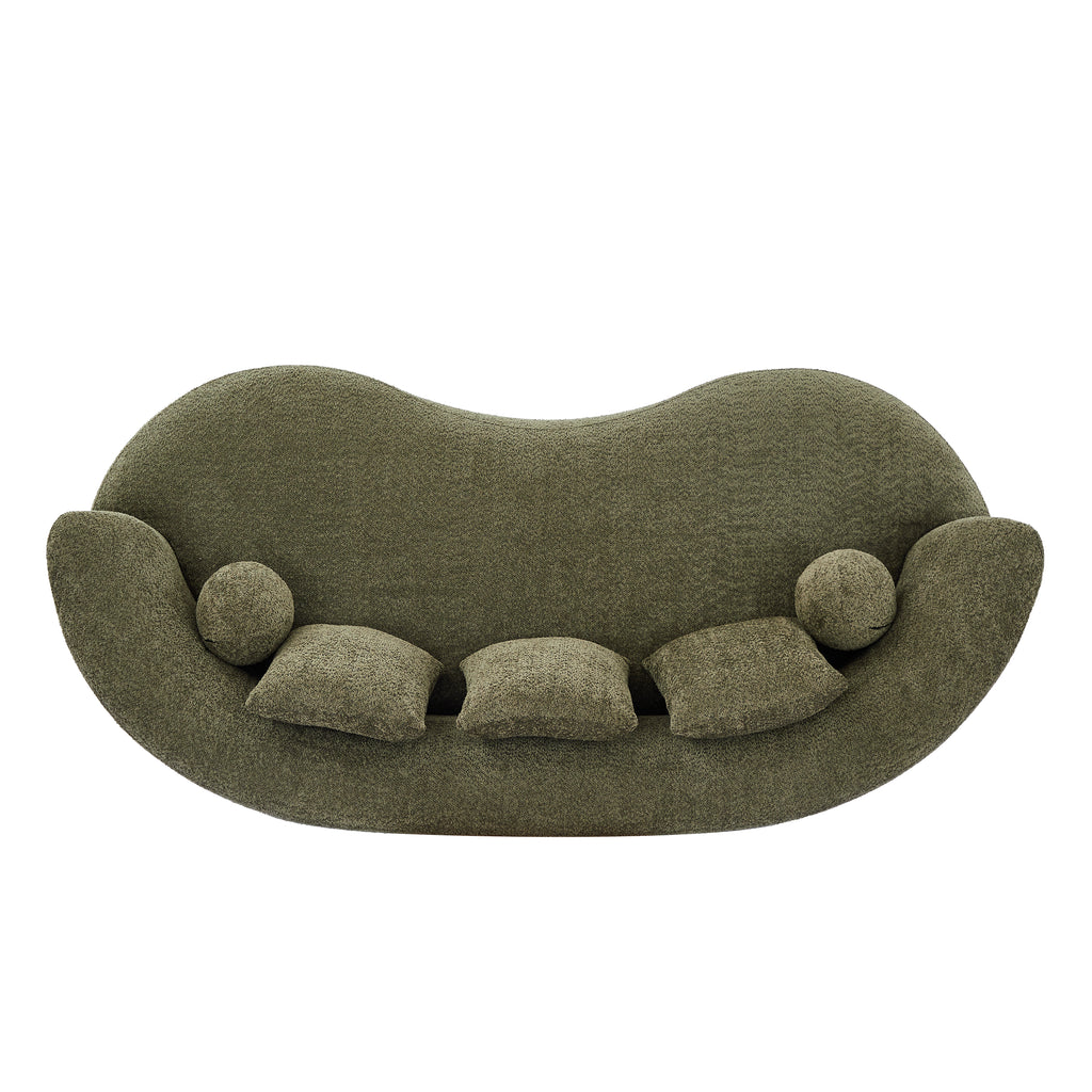 90 in. Curved Modern Boucle Sofa