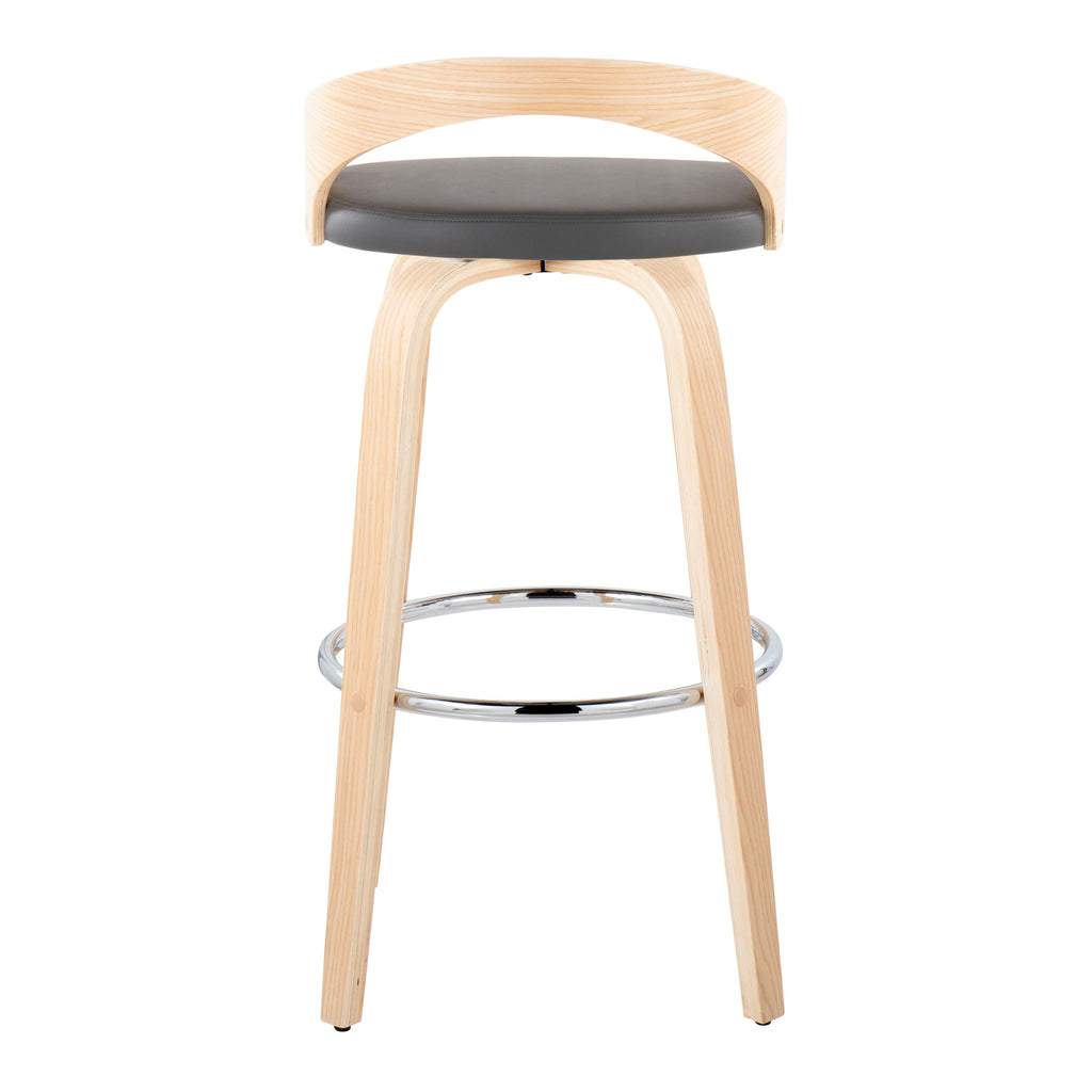 30" Contemporary Fixed-Height Barstool with Swivel