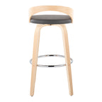30" Contemporary Fixed-Height Barstool with Swivel