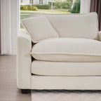 Corduroy Two-Seater Sofa with 1 Footrest