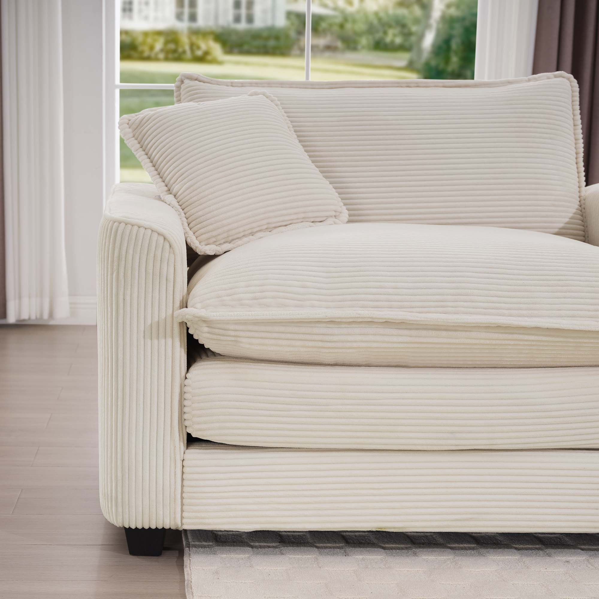 Modern Upholstered 4 Seater Fabric Sofa