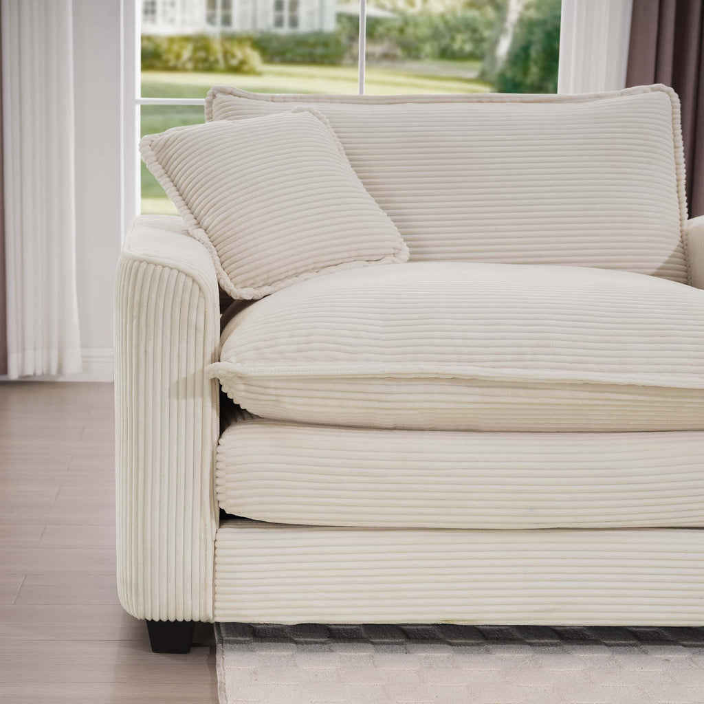 Modern Fabric Living Room Sofa 2-Piece Set