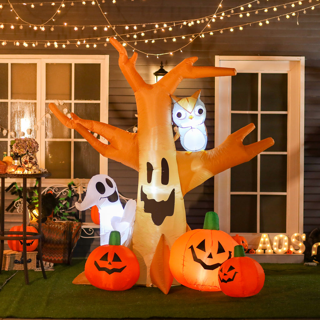 HOMCOM 7.5' Tall Lighted Halloween Inflatable Decorations