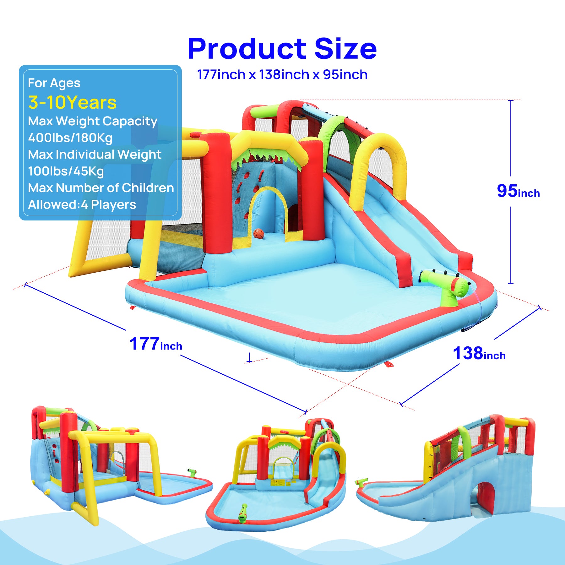 9 in1 Inflatable Slide Water Park Bouncing House