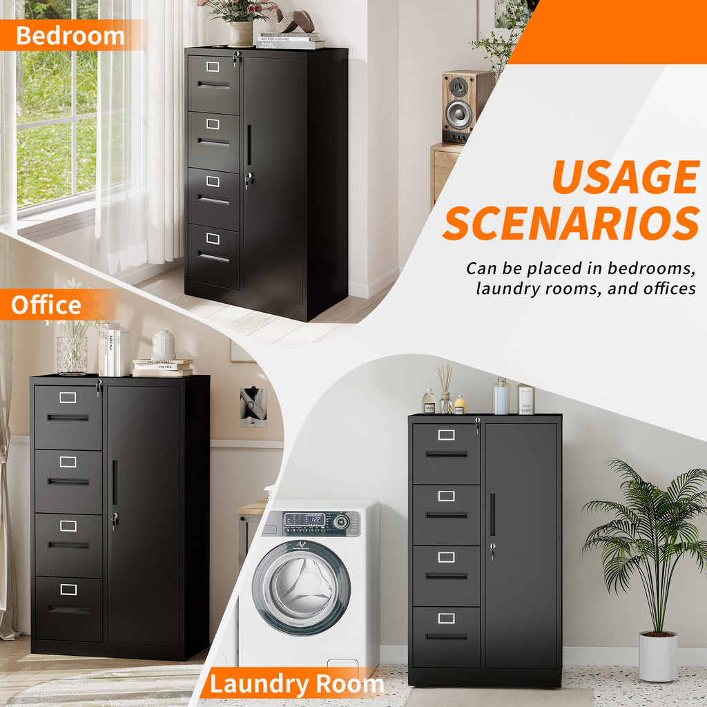 Metal Storage Vertical Filing Cabinet with Lock