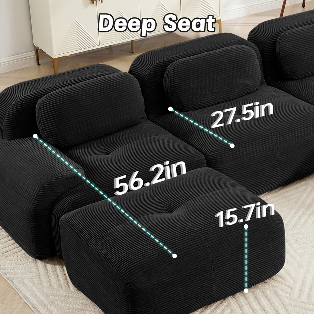 U-Shaped Modular Sofa with Ergonomic Design