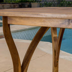 Outdoor Hermosa 7 Piece Wood Dining Set with Cushions