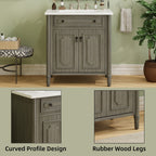 30 Inches Vintage Bathroom Vanity with Sink
