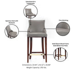 Shubert Wood Upholstered Barstool in Dark