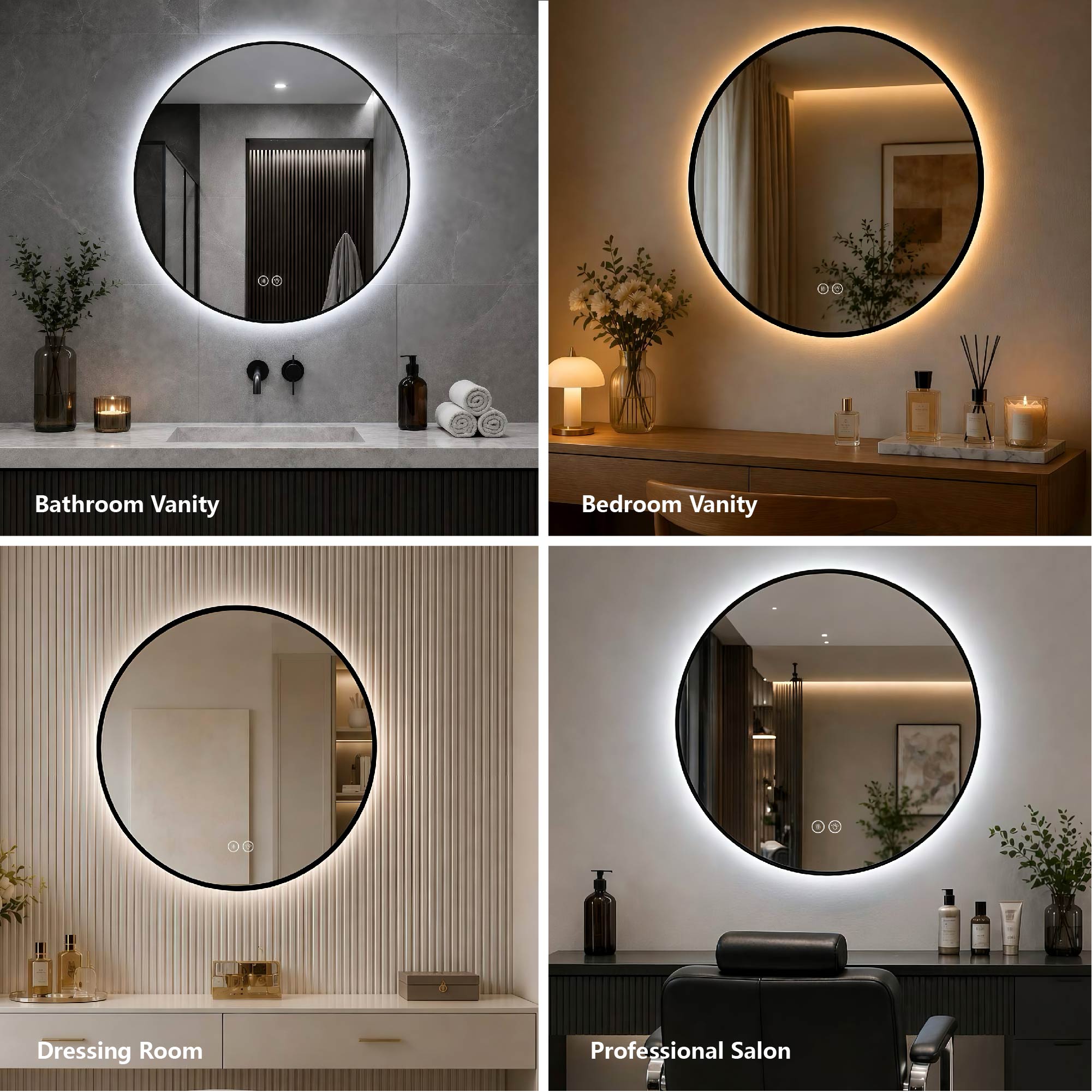 24" Round Bathroom Mirror