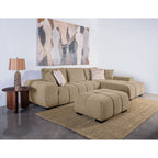 Plather Camel Upholstered Rectangular Ottoman