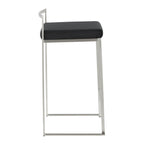 26" Contemporary Stackable Counter Stool Set in Stainless Steel
