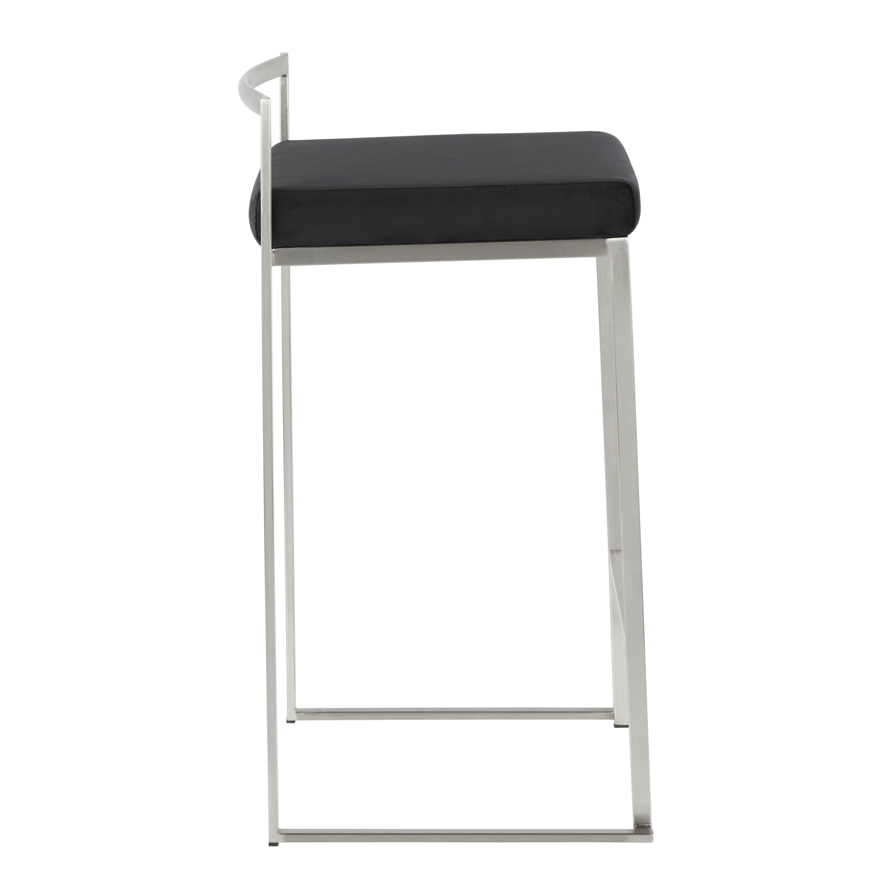 26" Contemporary Stackable Counter Stool Set in Stainless Steel