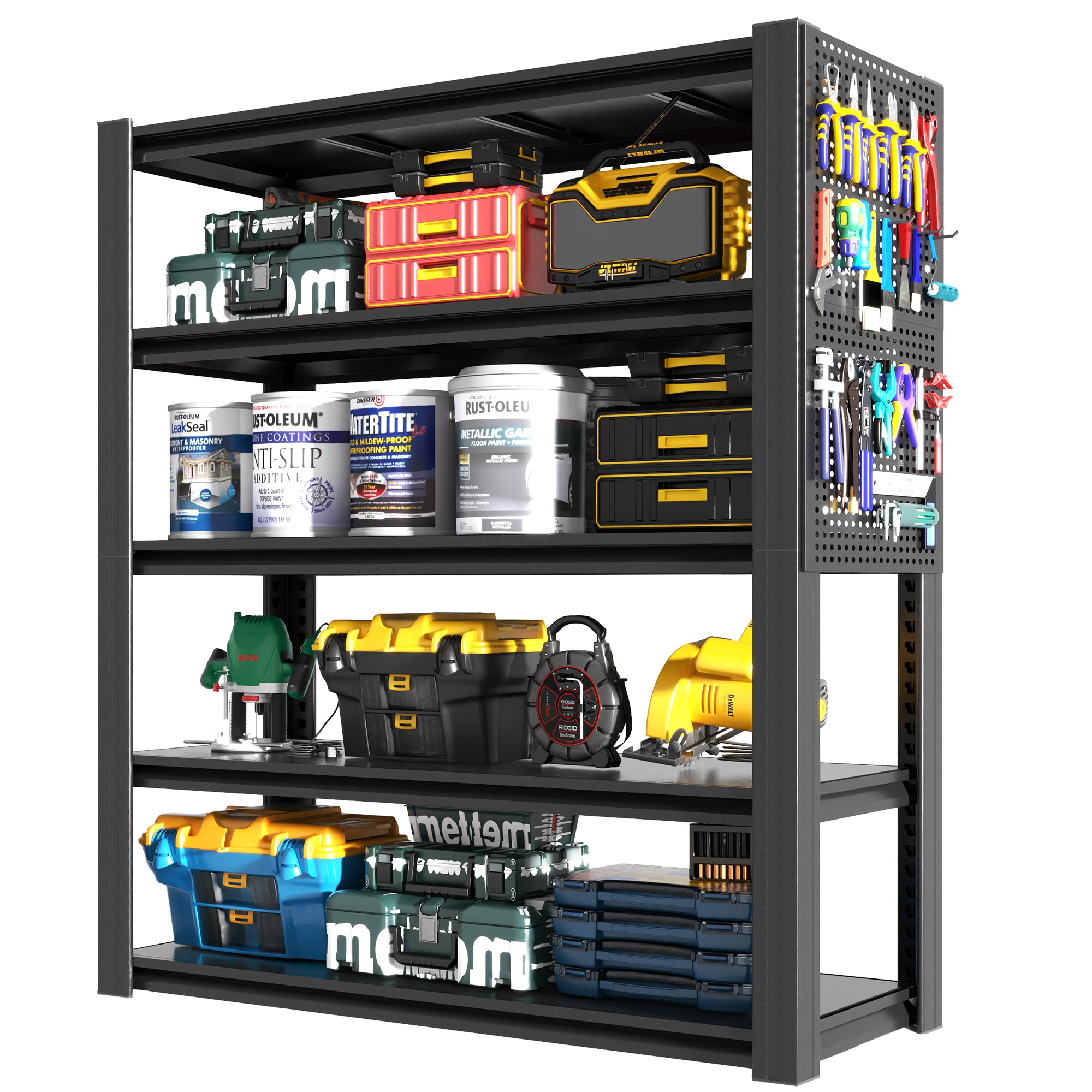 72" Heavy-Duty 5-Tier Adjustable Shelving Unit