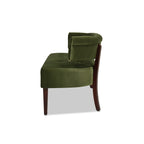 Jared Roll Arm Tufted Bench Settee, Olive