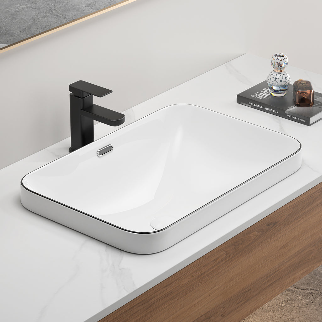 Ceramic Undermount Bathroom Sink 22.05" x 15.36"