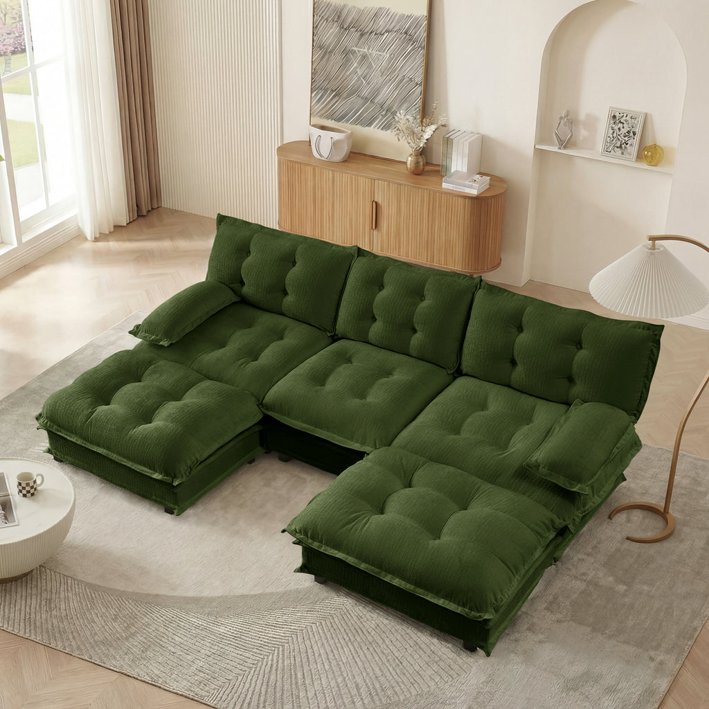 107" U Shaped Modern Sofa Modular Sectional Cloud Couch