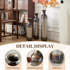 Hand-Forged Metal Vases Set of 3